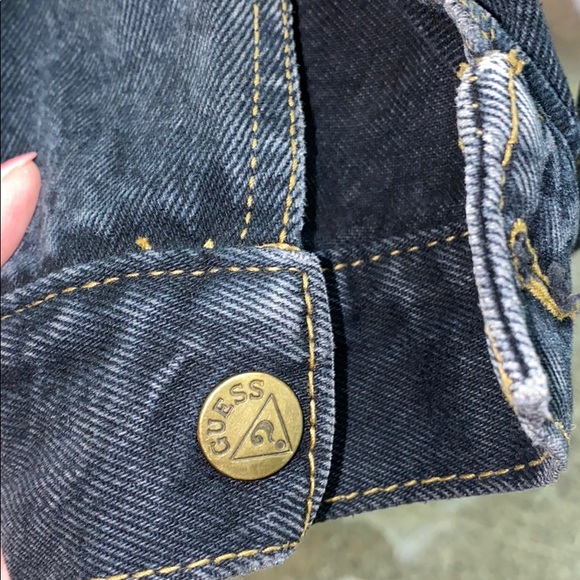 Guess vintage unisex black denim short jean jacket - Picture 15 of 16
